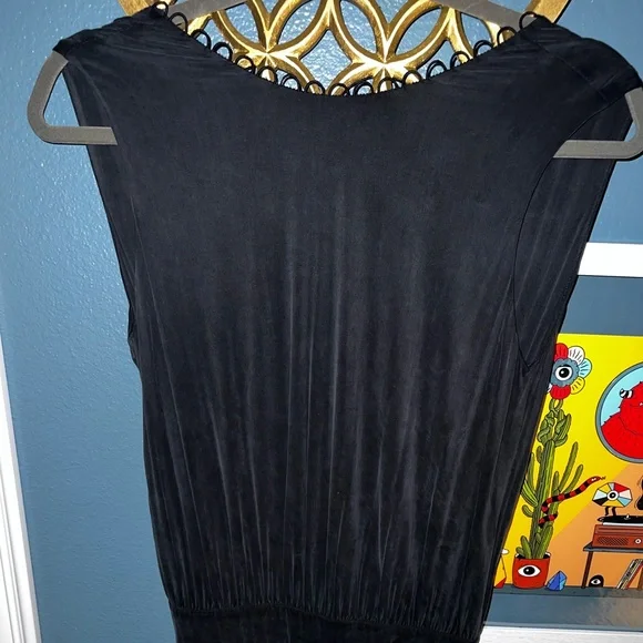 & Other Stories Women Black Plunge Scallop Neck Pleated Maxi Dress - Picture 5 of 8